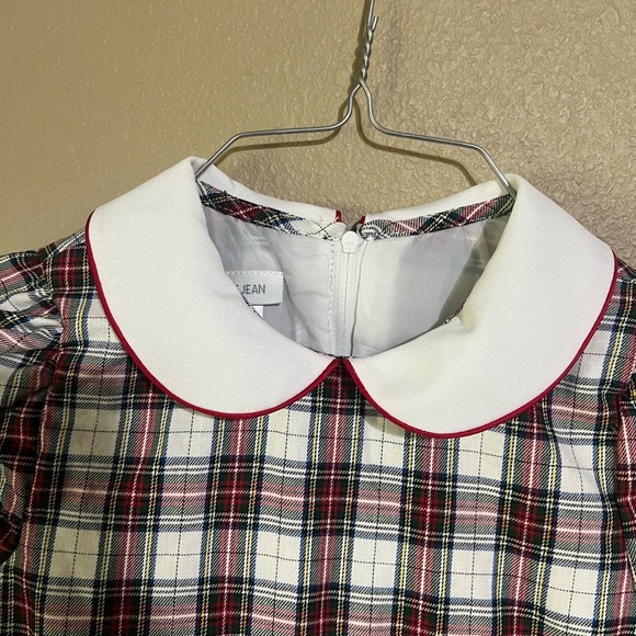 Bonnie Jean Red, Green & White Holiday Dress with Peter Pan Collar Girls 6X - Picture 2 of 8